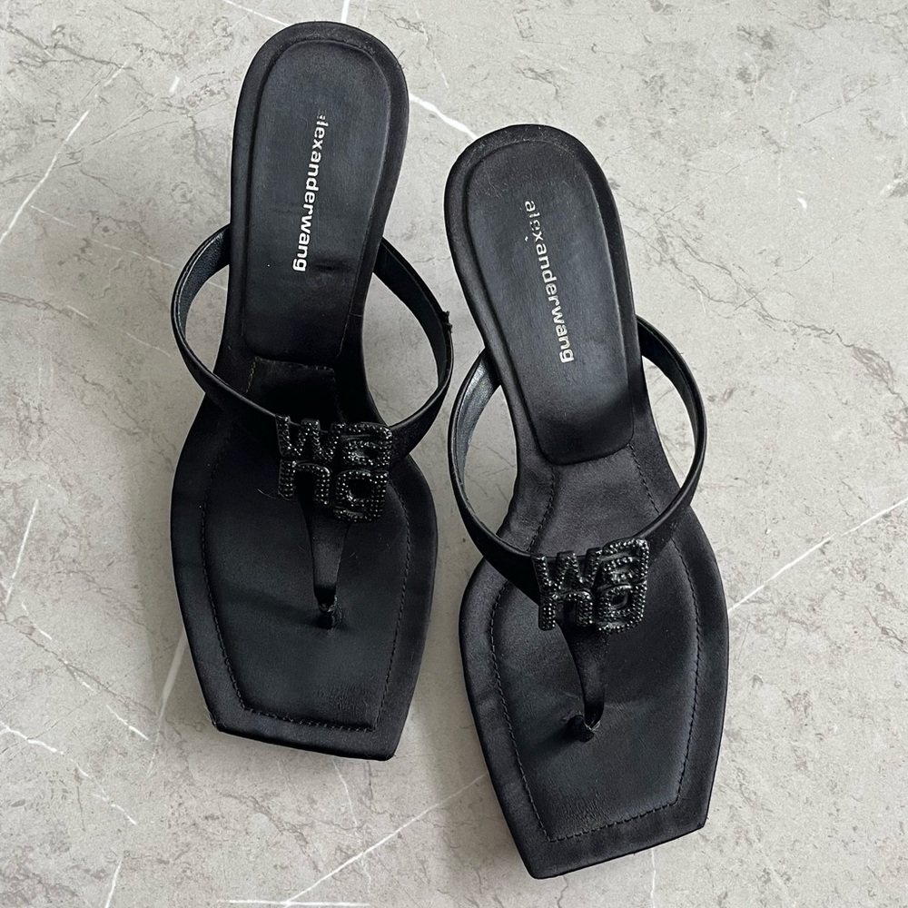 Alexander Wang Black Thong Sandals